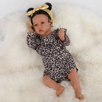 HOOMAI Realisticky Reborn Bábiky Baby s Mäkké Telo Africkej Americkej Realistické Dievča Bábiku 23 Palec Darček