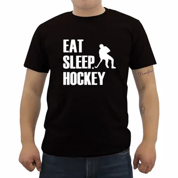 Letné Mens T-shirts Zábavné Jesť, Spať Hockeys Vytlačené T Shirt Mužov Bežné Krátky Rukáv O-krku Topy Mužov Značky Oblečenie, Streetwear
