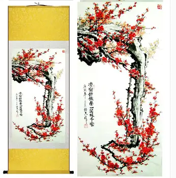 Super kvalita tradičné Čínske Umenie Maľba Home Office Dekorácie Čínske maľby slivkové kvety obrázok
