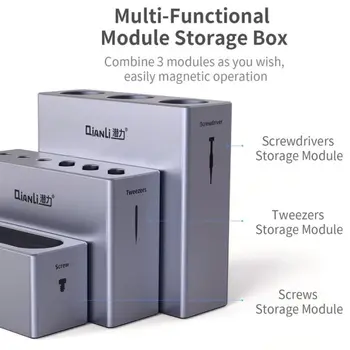 QIANLI ToolPlus Inovatívne Modulárny Box/ Skrutkovač/ Pinzety/ Skrutky/Magnetické Mobilný Telefón Opravy Nástroj pre Ukladanie Set 4