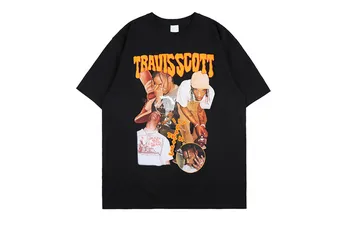 Mens T Tričko Scott Travis Streetwear T-Shirts Astroworld KAKTUS Krátky Rukáv T-shirt Ležérny Top Čaj