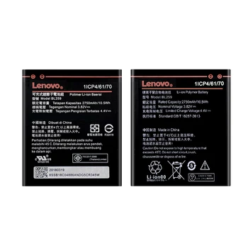 Originálne Batérie BL259 pre Lenovo Citrón K3 3 3S Atmosféra K5 K5plus K32C36 K32C30 A6020a40 A6020 a40 2750mAh Batterie