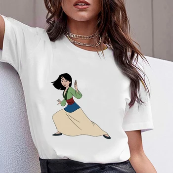 Disney Mulan Nadrozmerná T shirt Ženy Letné Top Značkové Grafické Tshirts Čínsky Kongfu Bežné Krátke Vtipné Lumbálna Oblečenie