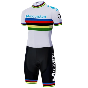 2020 Cyklistika dres Movistar triatlon vyhovovali mužov Maillot Jumpsuit Road Závodná Skinsuit Cyklistický Dres Športové Nosiť šortky, jazda na bicykli