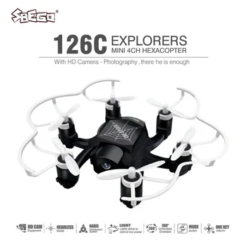 SBEGO 126C Spider Drone 2.4 G 3D 6Axis Gyro, RC Vrtuľník Roll Jedným z Kľúčových Vrátiť Duálnom Režime 4CH s 2MPX HD Kamera VS FQ777