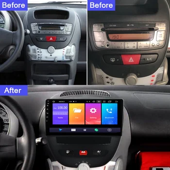 Pre Peugeot-107 p Toyota-t Aygo Citroen-c C12005-2013 autorádia Android 9.0 10 Palcové GPS Navigácia Podpory Volantu, DVD