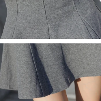 Vysoký Pás Vlnené Krátke Skladaný Sukne Ženy 2020 Zimné Vintage Streetwear Jupe Femme Mini Korčuliarov Sukne Bežné Saias Žena