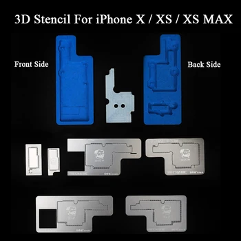 MECHANIK 3D BGA Šablóny pre iPhone X XS XS MAX základná Doska Strednej Vrstvy Výsadbu Tin Oceľ Čistá BGA Reballing Auta