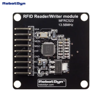 Kompaktný RFID Reader/Writer a NFC modul, MFRC522(13.56 MHz). Napájanie 5V/3.3 V. Pre Arduino, Malina, RAMENO STM.