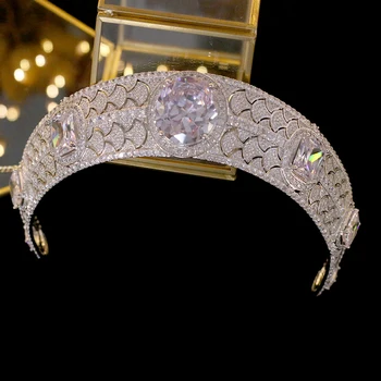 ASNORA Luxusné Retro Zirconia Princezná Eugenie Tiara Nevesta Kráľovská Šperky Koruny hlavový most Svadobné Doplnky do Vlasov