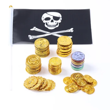 100ks Zlaté Mince Pirát Poklad Hra Halloween Hrať Peniaze Pirátske Strany Rekvizity Deti Deti Strany Vianočné Party Decor