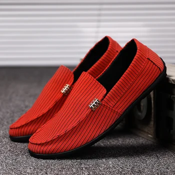 Pánske formálne topánky kožené Mokasíny obuv plátno topánky letné mužov ležérne topánky formálne topánky priedušné, mäkké jediným ľahký 40