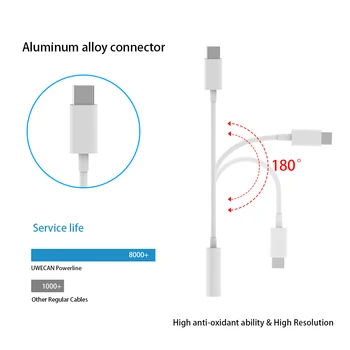 USB C do 3,5 mm Digitálny Audio Stereo Slúchadlá 24BIT HD Adaptér pre iPad Pro Huawei P20 Xiao HTC Google Pixel 2/2XL 3/3XL