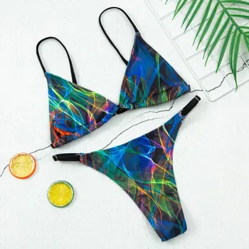 Dámske Sexy Brazílske Bikini Tlač Obväz Plavky Žena Remeň Micro Biquini plavky Plavky Leto, Pláž Nosiť 9 Farba