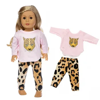Narodil Nové Narodený Fit 18-palcové 40 cm-43cmDoll Oblečenie Bábiky Ružová Leopard Jednorožec Oblečenie Príslušenstvo Pre Dieťa Darček k Narodeninám