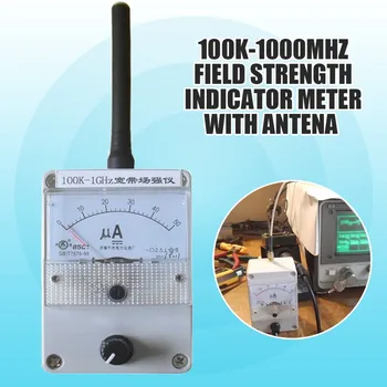 100K-1000MHz Sila Poľa Indikátor Meter Vysoká Citlivosť Nastaviteľná Ukazovateľ Amplitúdy RF Signál Úroveň Meter s Anténou