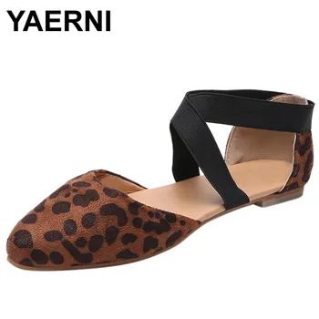 YAERNI ženy ploché topánky Leopard tlač Módne Ukázal Prst Ploché Bežné ploché Jednej Topánky zapatos de tacon plataforma