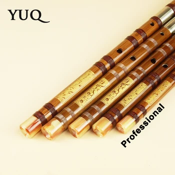 YUQUE Tradičné Odborné Bambusová Flauta Woodwind dizi Hudobné nástroje C D E F G Tlačidlo Čínsky dizi Prierezové Flauta Xiao