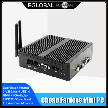 Eglobal bez ventilátora Mini PC S CPU 3160 J1900 Quad Core Windows 7 10 Linux, Dual karty nic Pfsense Router, Firewall, Server AES-NI WIFI