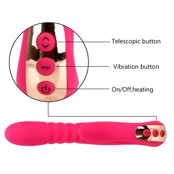 OLO Kúrenie Vibrátor Automatické Teleskopické Prútik Dildo Vibrátor Stimulátor Klitorisu Vaginálne Masér Sexuálne Hračky Pre Ženy