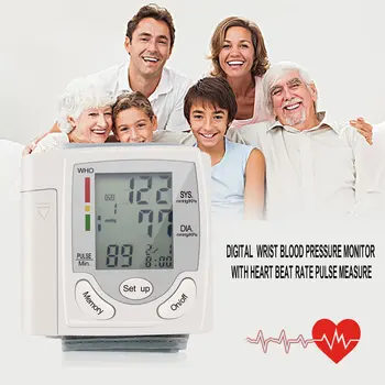 Automatické LCD Digitálny Zápästie Krvný Tlak Monitor Srdcového Pulzu Meranie Vysokej Predaj
