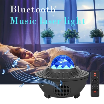 Farebné Hviezdne Nebo Projektor LED Star Vody Vlna Svetla, Bluetooth, USB, Diaľkové Ovládanie Hudby Projektor Nočnej Lampy, Spálňa Decor