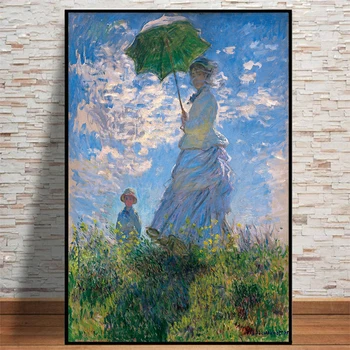 Claude Monet Žena S Parasol Plagát Maľovanie Domova Obývacia Izba Cuadros Wall Art Obrázky, Maľovanie Na Umelecké Dekorácie