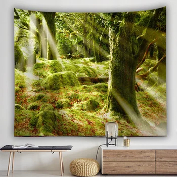Vodopád gobelín les zelený strom deka stenu decor obývacie steny visí drop shipping stene koberec