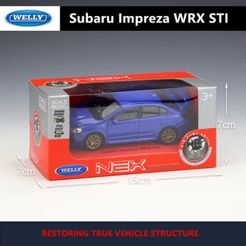 WELL 1:36 Subaru Impreza WRX STI zliatiny model auta, stroj Simulácia Zbierku hračiek pull-back vozidla Darček kolekcie