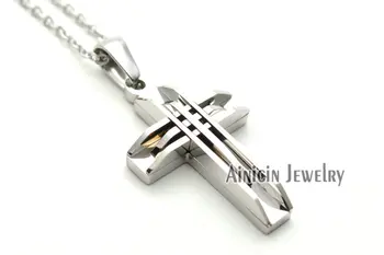 316L Nerezovej Ocele Kríž Prívesky Ježiš Christian Šperky Pre Mužov a Ženy 50 cm Reťaz Náhrdelník Módny Doplnok