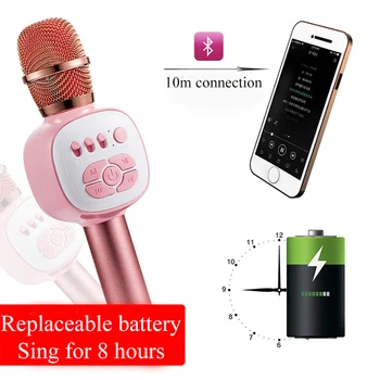 Bluetooth Wireless Mikrofón Reproduktor Karaoke Mikrofón Domov KTV Pre Prehrávanie Hudby, Spevu Reproduktor Prehrávač Nahrávanie na Youtube Mikrofón