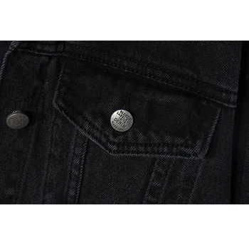 Čierne Dlhé Denim Jacket Ženy Voľne Vymeniteľné Kapucňou Bežné Plus veľkosť 2020 Jar Jeseň Bombardér Jeans Bunda, Kabát Ženy Outwear