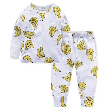 2020 nový multi-ovocie pyžamá, dvojdielne pyžamo pre chlapcov a dievčatá vo veku od 1~8, na jar a na jeseň bavlna dlhým rukávom cute pyžamo
