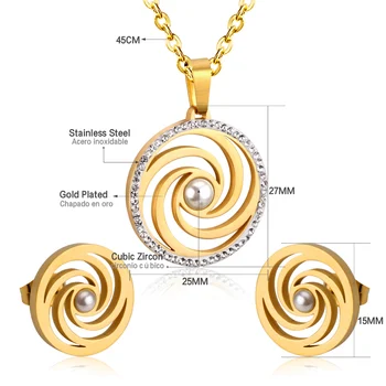 LUXUKISSKIDS Luxusné Zirkón Crystal Svadobné Svadobné Falošné Perlový Náhrdelník Prívesok Náušnice Pre Ženy Dubaj Afriky Šperky Sady