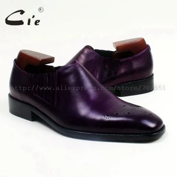 Cie štvorcové prst medailón custom handmade mužov, kožené topánky originálne teľa kožené podrážka mužov slip-on fialová patinou loafer101