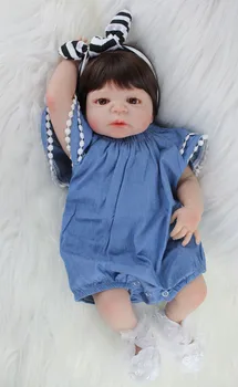 BZDOLL 55 cm Full Silikónové Telo Reborn Baby Doll Hračka Ako Skutočné 22 inch Novorodenca Dievča Princezná Deti Bábiku Vykúpať Hračka Dieťa Darček