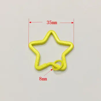 10Pcs/ 35mm Farebné hviezdy Kovové Tlačidlo Unisex Keyring Keychain Kľúčenka DIY Príslušenstvo