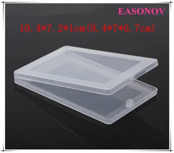 Nový transparentný plastový obdĺžnikový karty prípade flip U-ploché trúby diely plastové okno vizitku box 10pcs / veľa doprava zadarmo
