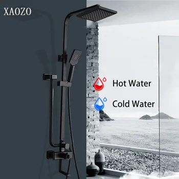 Kúpeľňa Black Themostatic Sprchové Súpravy inteligentný termostat Dážď Hlavu Vaňa Sprcha Mixér s Ručnou Sprchou Kohútikov Zrážok