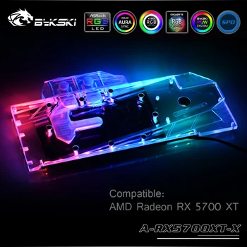 Bykski Vodný Blok použiť pre RX 5700 / 5700XT AMD GPU Karta / Úplné Pokrytie Meď Radiátor Blok /3PIN 5V A-RGB / 12V 4PIN RGB