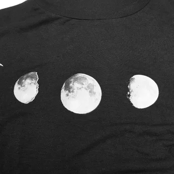 PUNK RAVE Žien Gotický Čarodejnice Séria Eclipse Printting T-shirt Hrubé Pletené Slim Fit Nepravidelný Lem Harajuku Dlhý Rukáv Top
