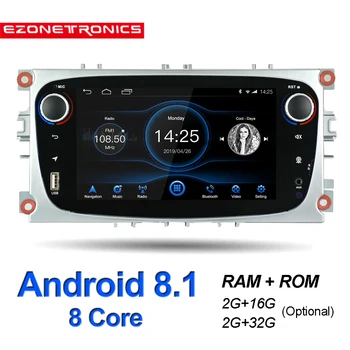 Android 8.1 pre Ford Focus Mondeo, Galaxy, S-max Auto Stereo Autoradio 2GB DDR3 Octa-Core 7Screen Dotyk GPS, Bluetooth, WiFi Headunit