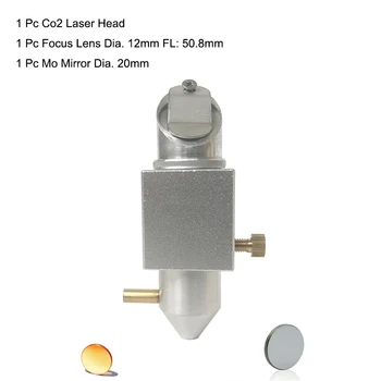CO2 Laser Hlavu Nastaviť do roku 2030, 4060 K40 Laserové Gravírovanie Rezací Stroj+ Mo Zrkadlo 20 mm + Si Znse Objektív 12 mm Ohnisková lLength 50.8 mm
