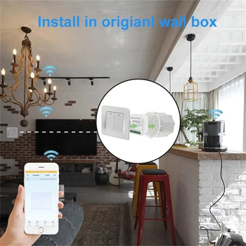 Tuya Zigbee Smart Switch Modul Č /S, Neutrálne, 220V-240V 2 Spôsob Bezdrôtový Spínač svetiel Kompatibilný so Alexa Domovská stránka Google urob si sám