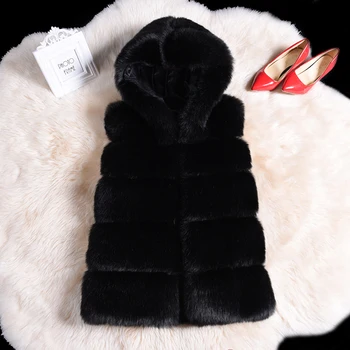 Streetwear módy teplé umelú kožušinu hoody vesta kabát, vetrovka 2020 zimné načechraný macko kabát ženy, plus veľkosti 4xl Patchwork Kožušinový kabát