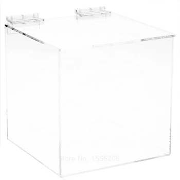 Jasné, acryl kocka prospech box plexisklo plastové skladovanie svadobné party darčekový balíček organizátor home office použitie