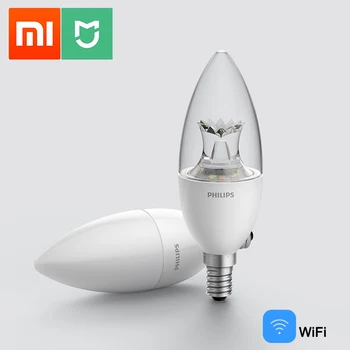 Xiao Mijia Smart LED Sviečka Žiarovky WiFi E14 Stmievateľné PHILIPS Zhirui Lampa APP riadenie Mi Smart Home Automation Zariadenia