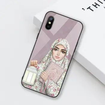 Moslimské Islamskej Grile Oči arabčina Hidžáb Dievča Telefón Prípade Tvrdeného skla Pre iphone 6 6 7 8 plus X XS XR 11 12 mini PRO MAX