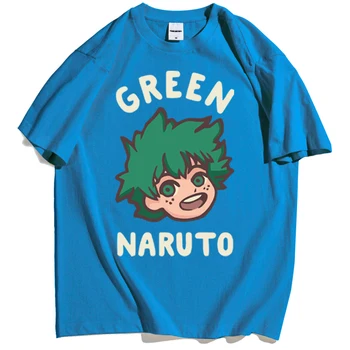 Môj Hrdina Akademickej obce Comics Muž Tshirts Zelená Naruto Tlač Oblečenie Tee Košele Pre Človeka Bežné Harajuku Nadrozmerná Tee Tričko pánske