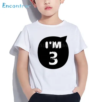 Som 1-10 Rokov Počet Tlač Deti T košele, Deti Radi Narodeninám Oblečenie Chlapci/Dievčatá Zábavné Bežné Dieťa T-shirt